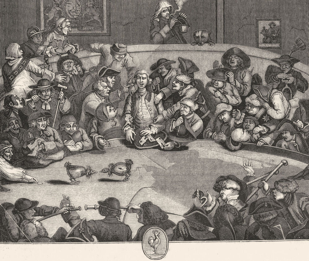 SOCIETY. The Cockpit 1845 old antique vintage print picture